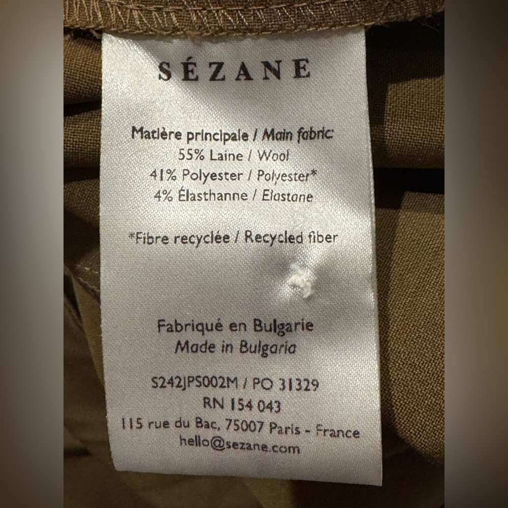 Sezane Edith Jumpsuit Beige Camel Tall Sz. Fr. 40/ UK- 12/ US- 8 - Picture 8 of 9